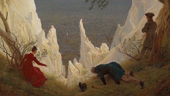 Bildausschnitt von Caspar David Friedrichs "Kreidefelsen auf Rügen