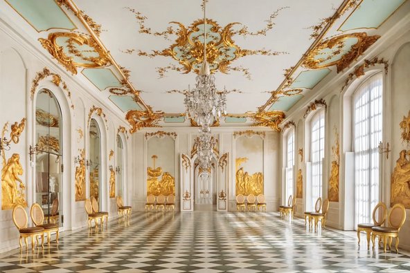 Blick in die Ovidgalerie im Gästeschloss Neue Kammern von Sanssouci