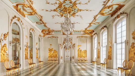 Blick in die Ovidgalerie im Gästeschloss Neue Kammern von Sanssouci